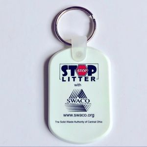 3/$15 NEW VINTAGE Keychain STOP LITTER Unisex 3 1/4” NWOT